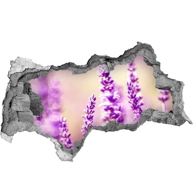 Decorazione da parete buco nel muro Fiori di lavanda in un muro in rovina