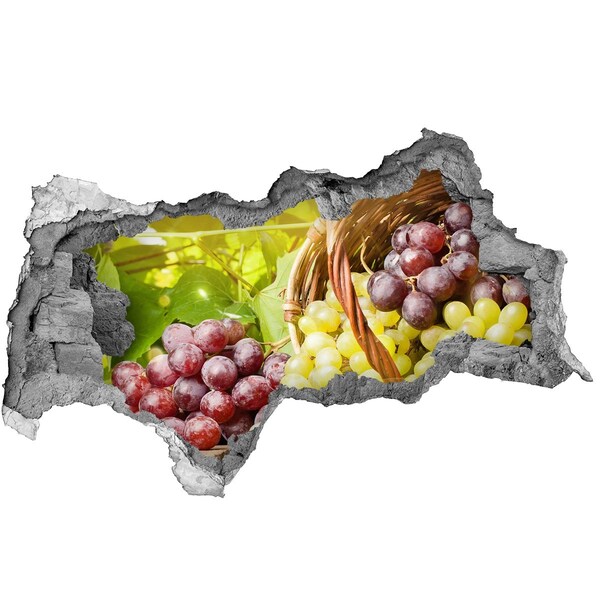 Adesivo con vista dietro il muro Frutta nel cesto