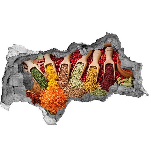 Sticker effetto rottura muro Una cucina piena di spezie