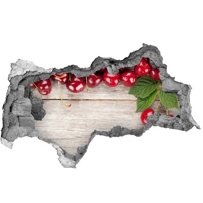 Sticker effetto rottura muro Ciliegie nel cemento
