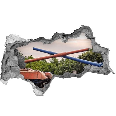 Decorazione da parete buco nel muro Battaglia di carri armati tra le rovine