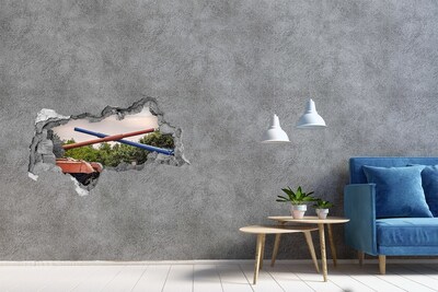 Decorazione da parete buco nel muro Battaglia di carri armati tra le rovine