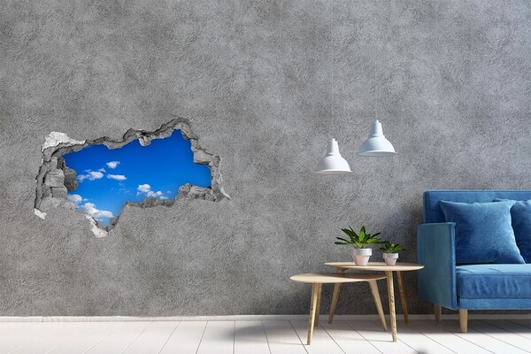Decorazione da parete buco nel muro Cielo azzurro con nuvole