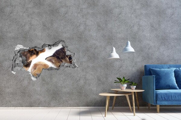 Sticker effetto rottura muro Animali provenienti da oltre il muro