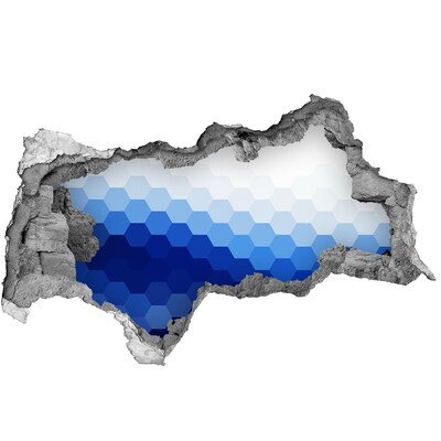 Adesivo con vista dietro il muro Un varco verso l'oceano blu