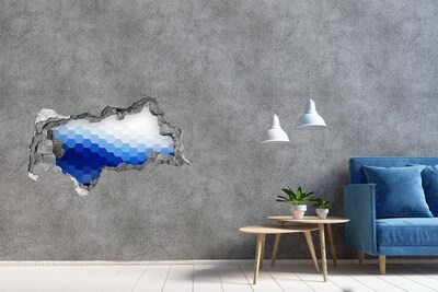 Adesivo con vista dietro il muro Un varco verso l'oceano blu