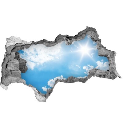 Sticker effetto rottura muro Cielo azzurro con nuvole