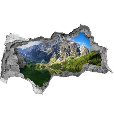 Sticker effetto rottura muro Paesaggio montano con lago