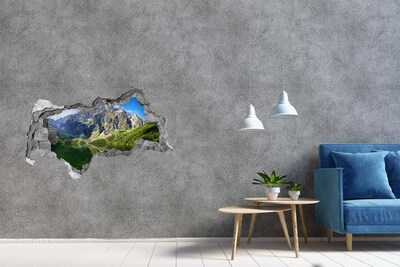 Sticker effetto rottura muro Paesaggio montano con lago