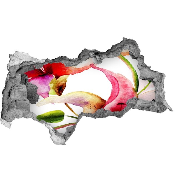 Decorazione da parete buco nel muro Un'esplosione floreale di colore