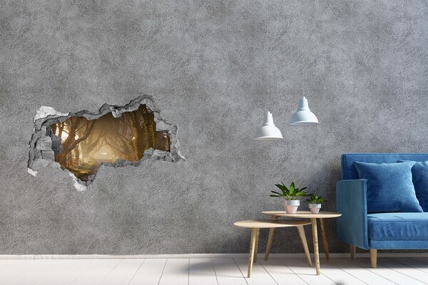 Adesivo con vista dietro il muro Un sentiero tra gli alberi