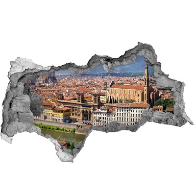 Adesivo con vista dietro il muro Veduta di Firenze