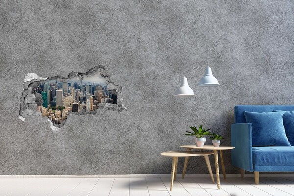 Sticker effetto rottura muro Veduta di New York