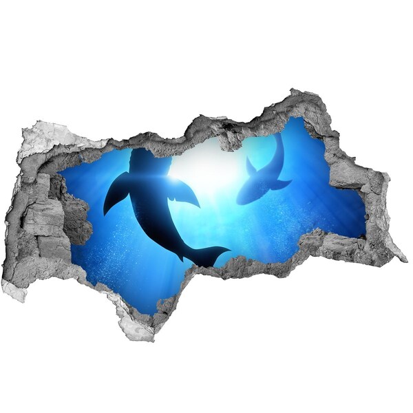 Decorazione da parete buco nel muro Mondo sottomarino con gli squali