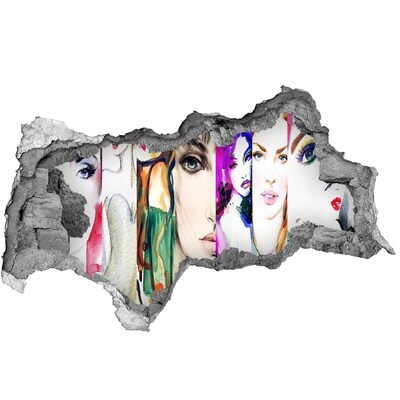 Decorazione da parete buco nel muro Ritratti femminili in un buco nel muro