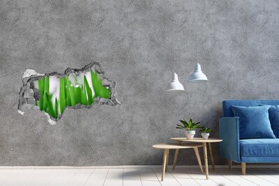 Decorazione da parete buco nel muro Prato verde con gocce d'acqua