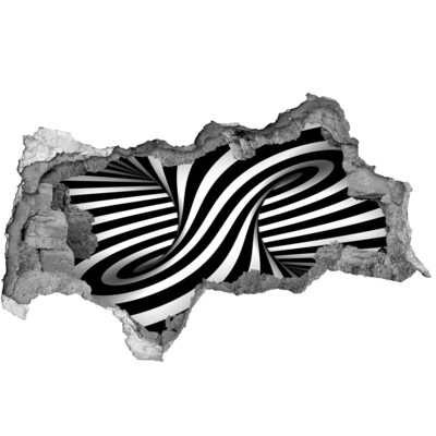 Adesivo con vista dietro il muro Illusione ottica in bianco e nero
