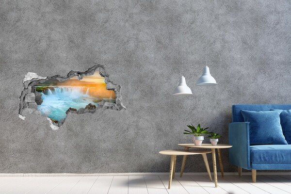 Decorazione da parete buco nel muro Cascata al tramonto