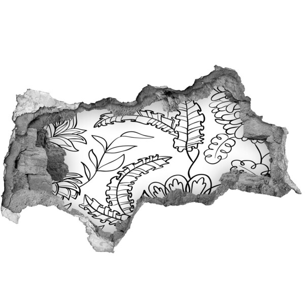 Adesivo con vista dietro il muro Vegetazione tropicale in un buco nel muro