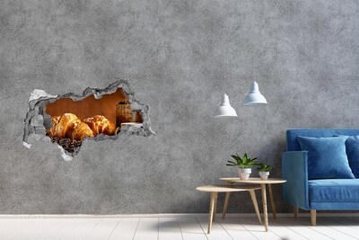Decorazione da parete buco nel muro Deliziosi croissant in un posticino nascosto.