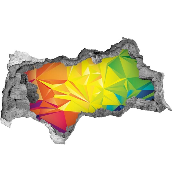 Sticker effetto rottura muro Un'esplosione colorata in una buca di cemento