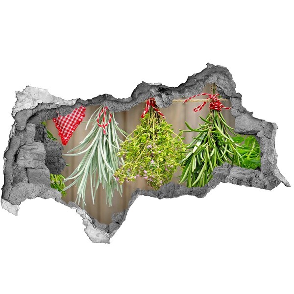 Sticker effetto rottura muro Giardino delle erbe aromatiche tra le rovine