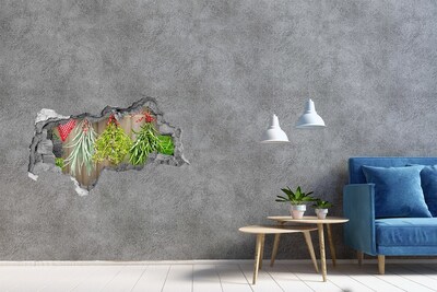 Sticker effetto rottura muro Giardino delle erbe aromatiche tra le rovine