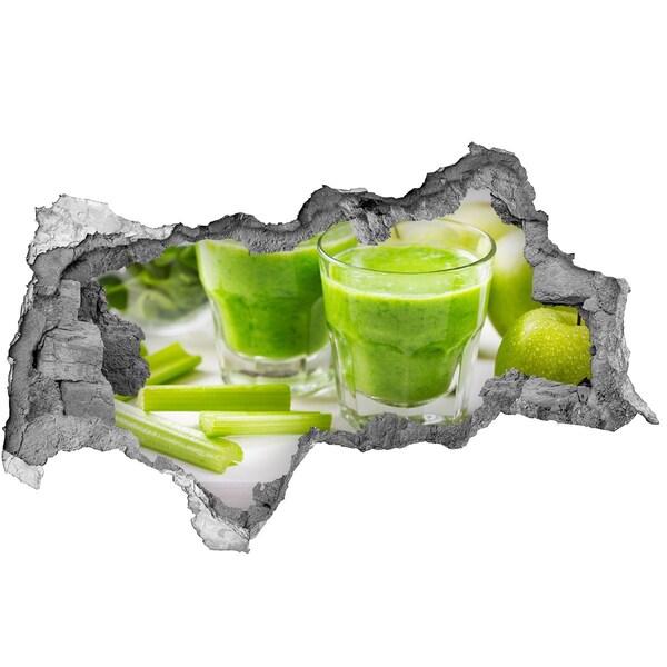 Sticker effetto rottura muro Cocktail salutare verde
