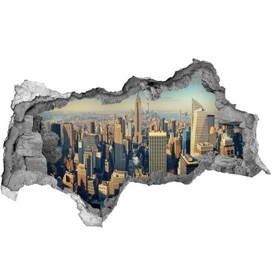 Adesivo con vista dietro il muro Veduta di New York