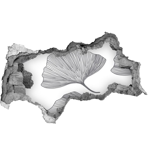 Decorazione da parete buco nel muro Foglie nel cemento