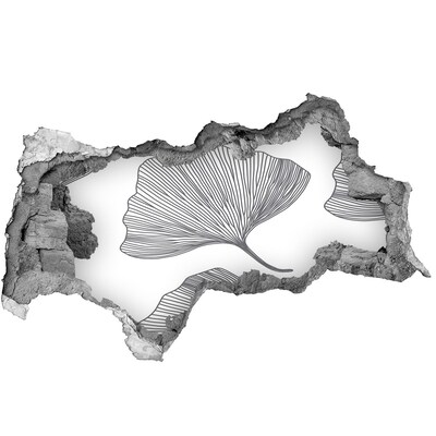 Decorazione da parete buco nel muro Foglie nel cemento