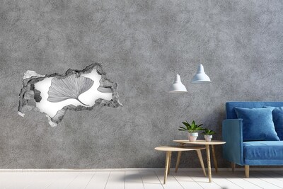 Decorazione da parete buco nel muro Foglie nel cemento