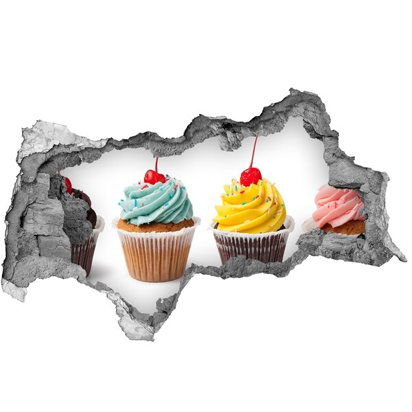 Sticker effetto rottura muro Cupcake deliziosi in un posticino senza pretese.