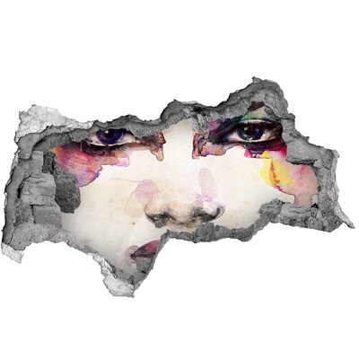 Decorazione da parete buco nel muro Il volto nel muro in rovina