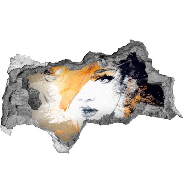 Adesivo con vista dietro il muro Ritratto in tonalità dorate