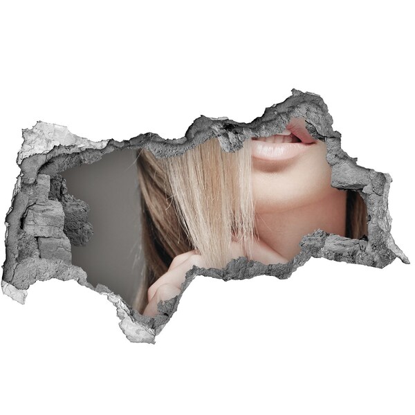 Sticker effetto rottura muro Uno sguardo affascinante da dietro il muro