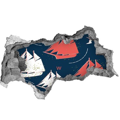 Decorazione da parete buco nel muro Navi in ​​mare