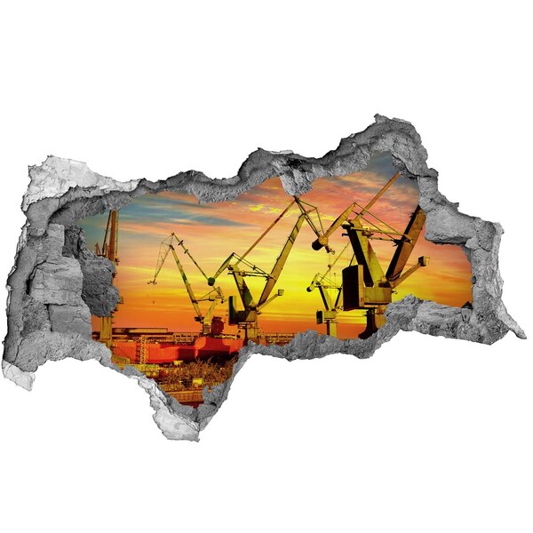 Adesivo con vista dietro il muro Orizzonte sul porto