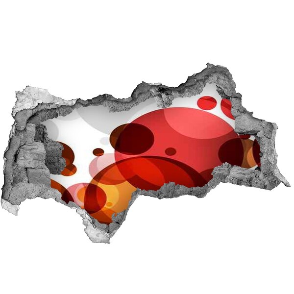 Sticker effetto rottura muro Bolle colorate in un buco nel muro