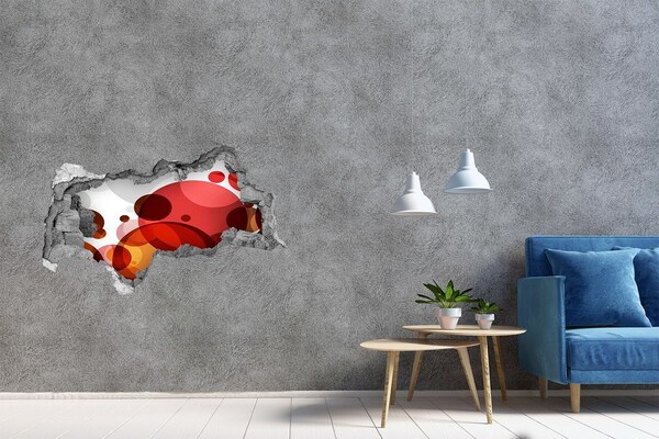 Sticker effetto rottura muro Bolle colorate in un buco nel muro