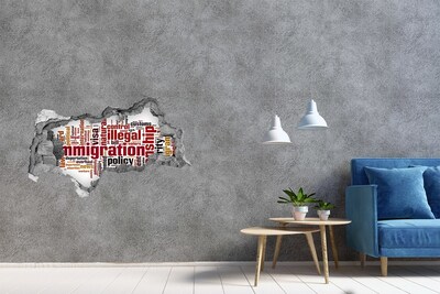 Sticker effetto rottura muro Politica migratoria
