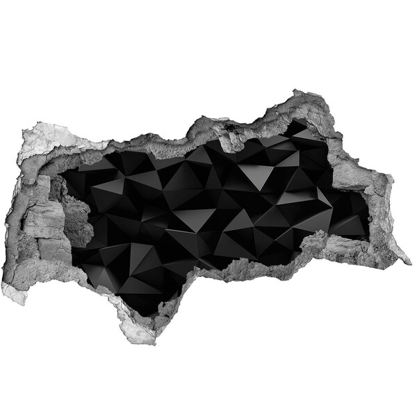 Adesivo con vista dietro il muro Fessura nera tridimensionale