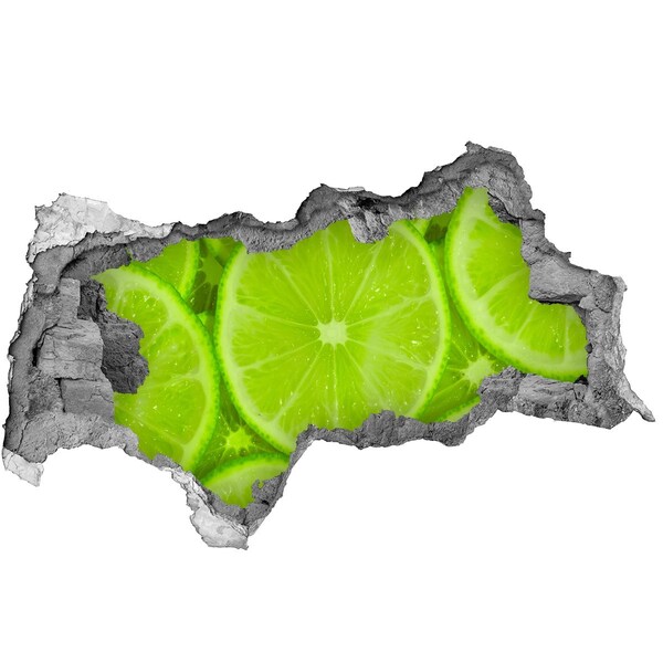 Sticker effetto rottura muro Lime succoso in un buco nel muro