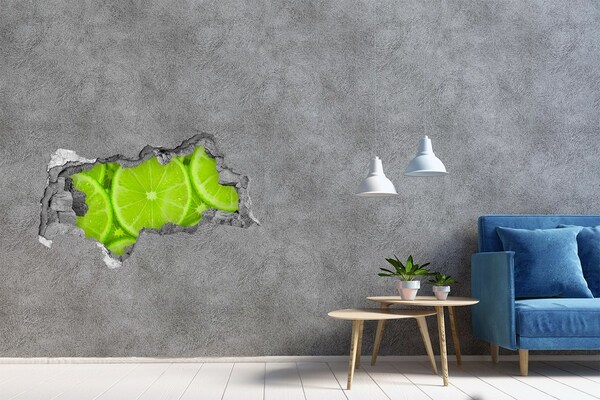 Sticker effetto rottura muro Lime succoso in un buco nel muro