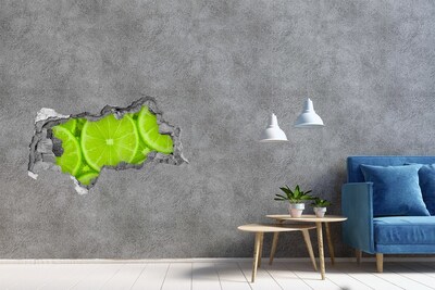 Sticker effetto rottura muro Lime succoso in un buco nel muro