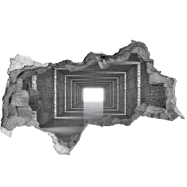 Adesivo con vista dietro il muro Corridoio trasparente in cemento