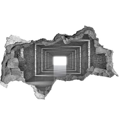 Adesivo con vista dietro il muro Corridoio trasparente in cemento