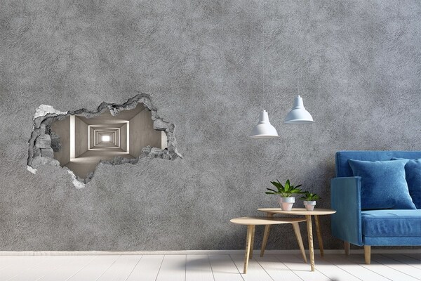 Sticker effetto rottura muro Corridoio vuoto in cemento