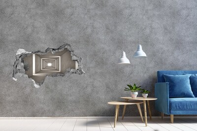 Sticker effetto rottura muro Corridoio vuoto in cemento