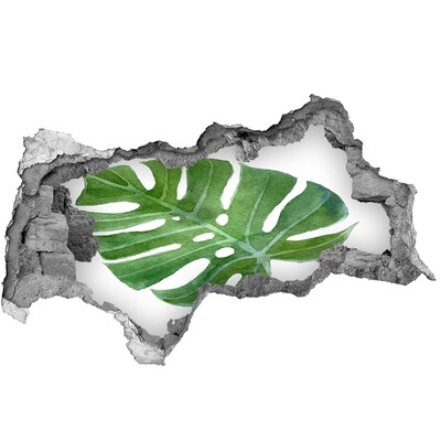 Decorazione da parete buco nel muro Monstera verde nel cemento